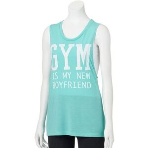 Mint Green "Gym is My Boyfriend" Workout Tank – Size Small